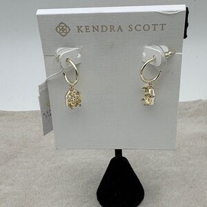 Kendra Scott Gold Charm Hoop Tomon Earrings